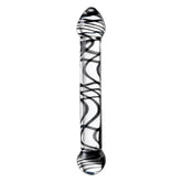 Sexus Glass Dildo Duo Black Swirl 20.5cm Intimate Pleasure Toy DONGS Glass